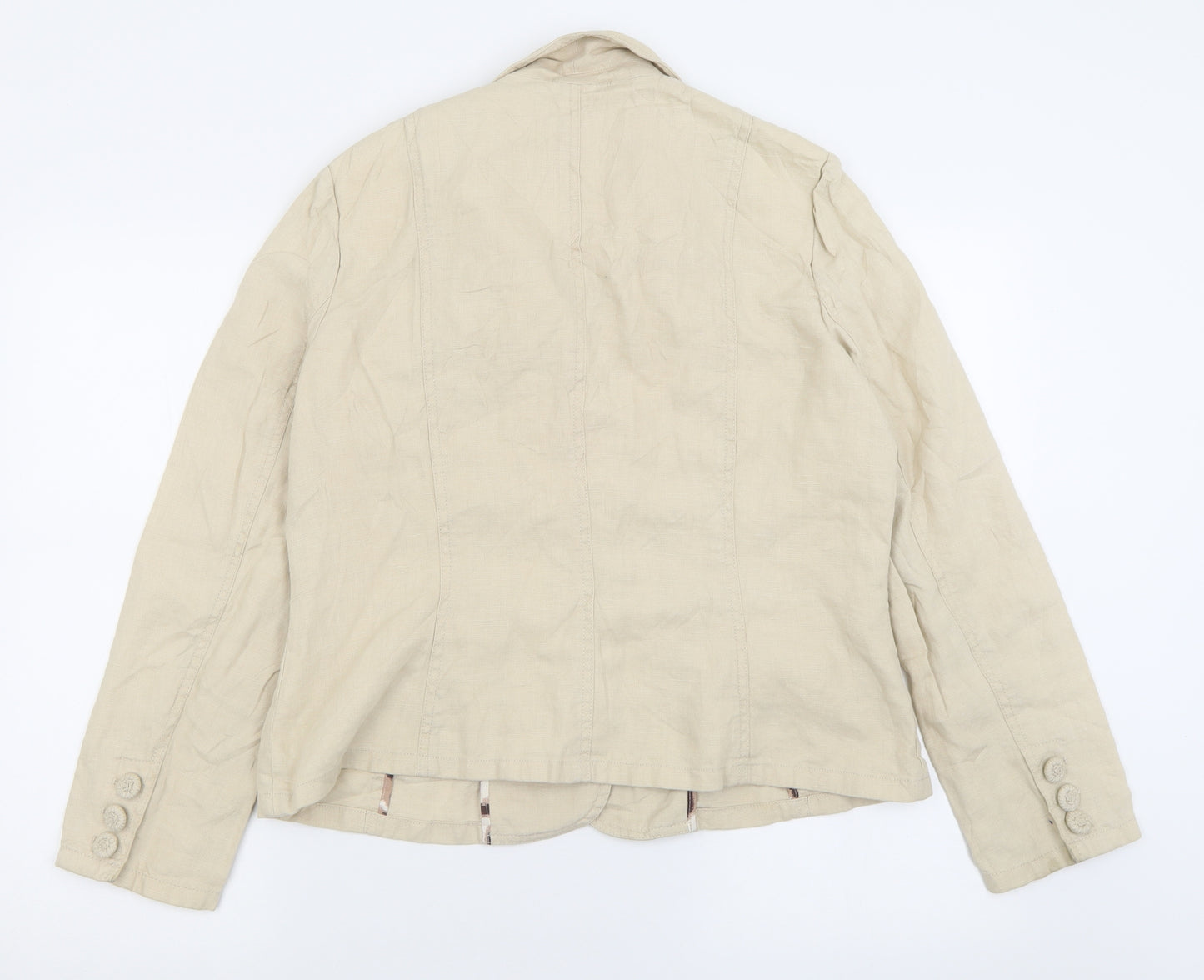 Per Una Womens Beige   Jacket Blazer Size 16  Button