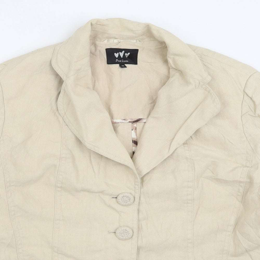 Per Una Womens Beige   Jacket Blazer Size 16  Button