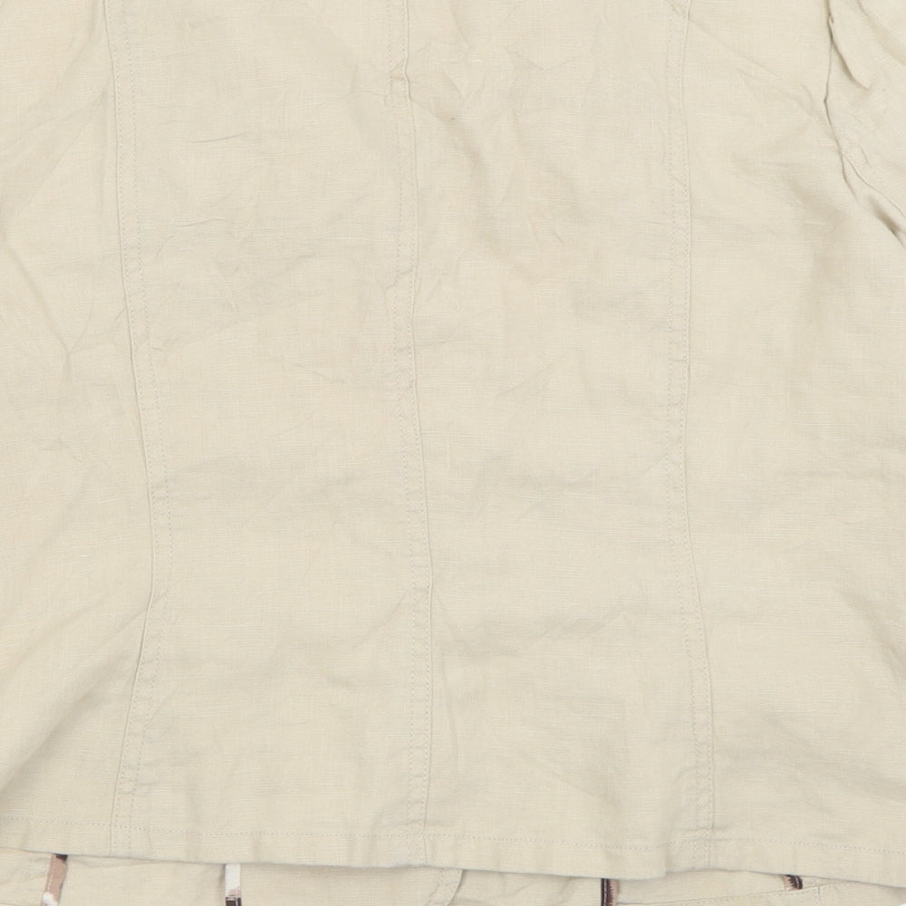 Per Una Womens Beige   Jacket Blazer Size 16  Button