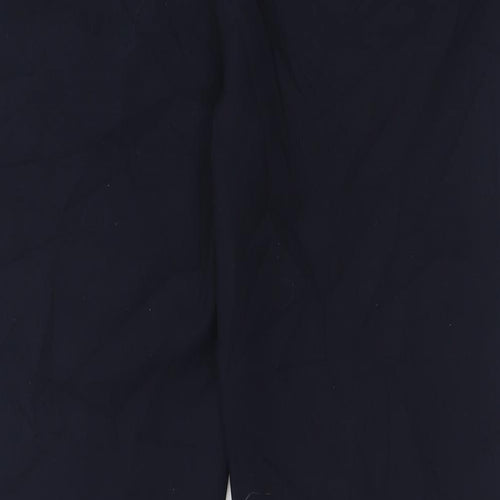 Bonmarché Womens Blue  Polyester Trousers  Size 14 L28 in Regular Hook & Eye