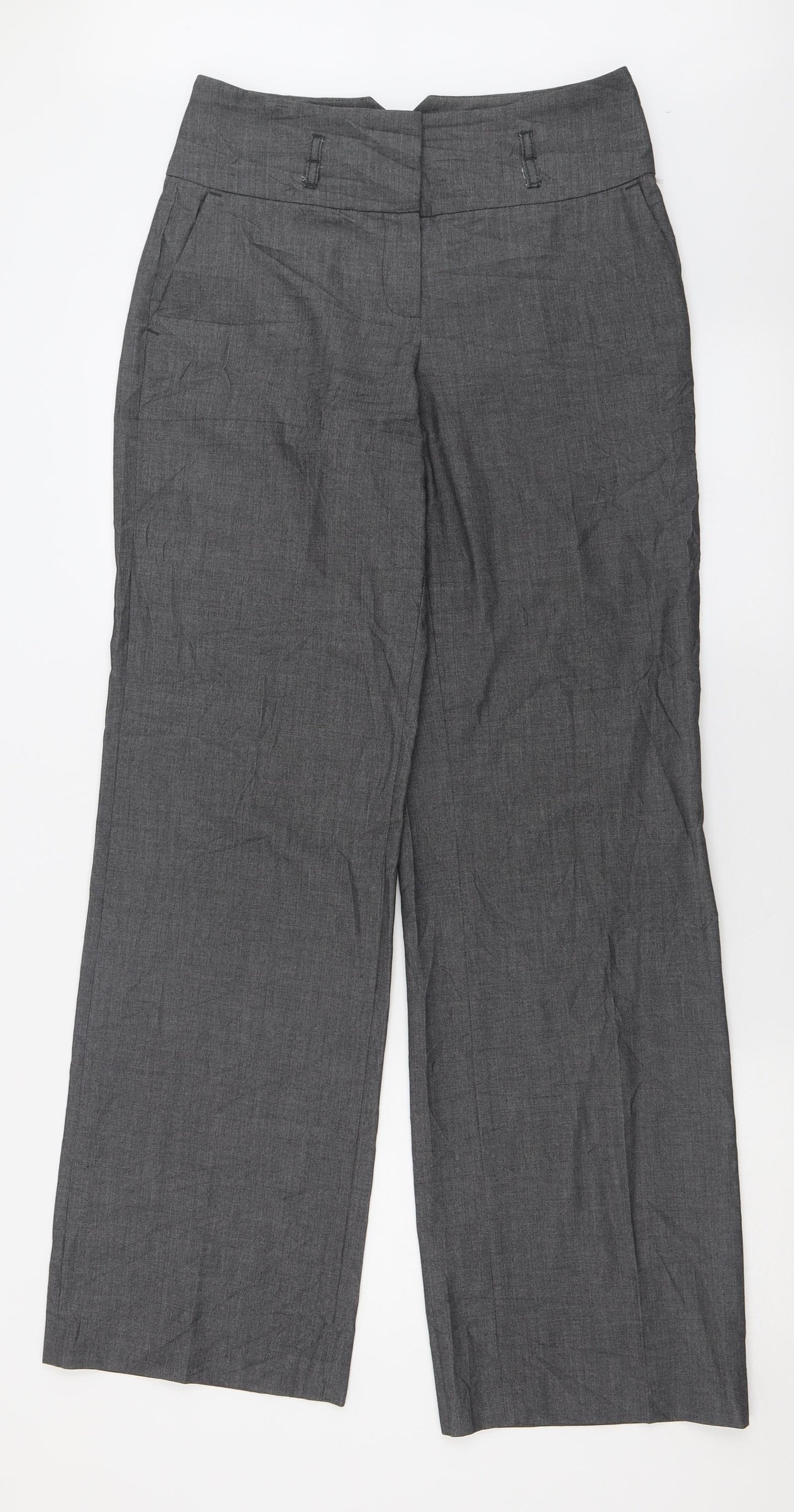 Esprit Womens Grey  Polyester Trousers  Size 10 L32 in Regular Hook & Eye