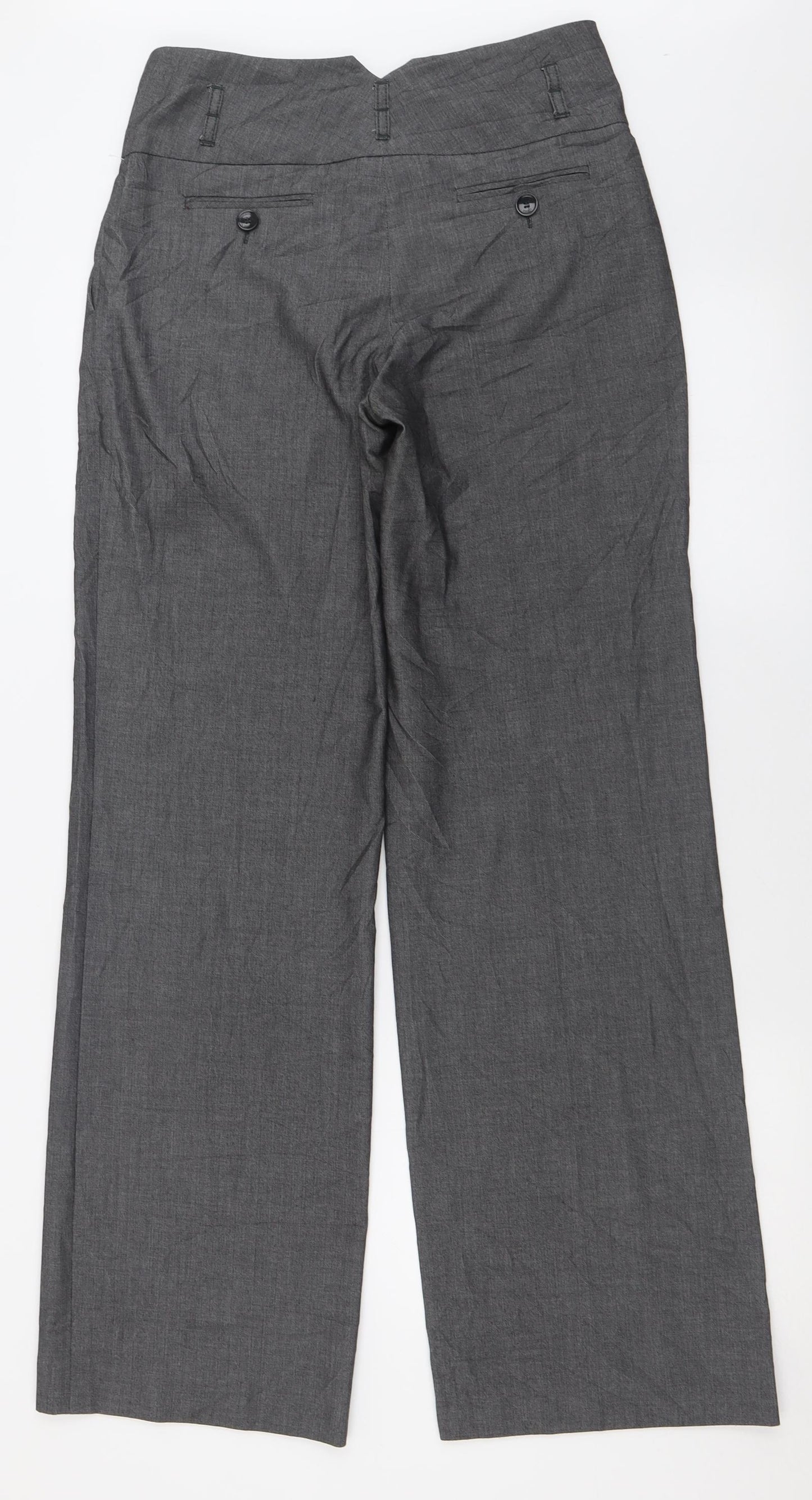 Esprit Womens Grey  Polyester Trousers  Size 10 L32 in Regular Hook & Eye