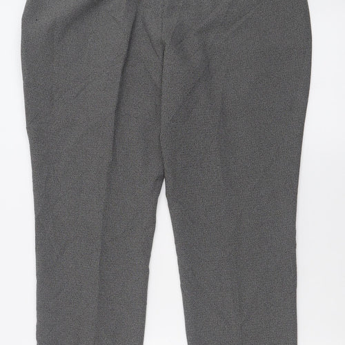 Atmosphere Womens Grey Plaid Polyester Trousers  Size 14 L28 in Regular Hook & Eye