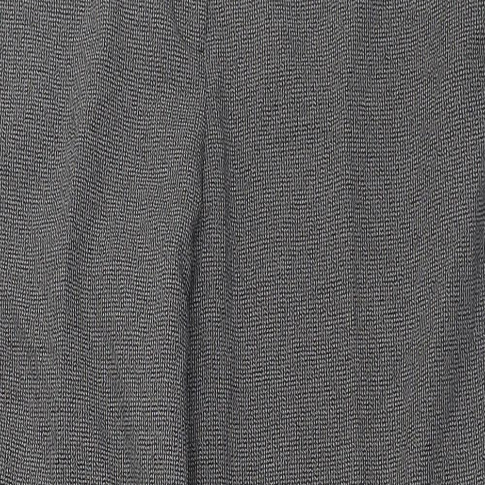 Atmosphere Womens Grey Plaid Polyester Trousers  Size 14 L28 in Regular Hook & Eye