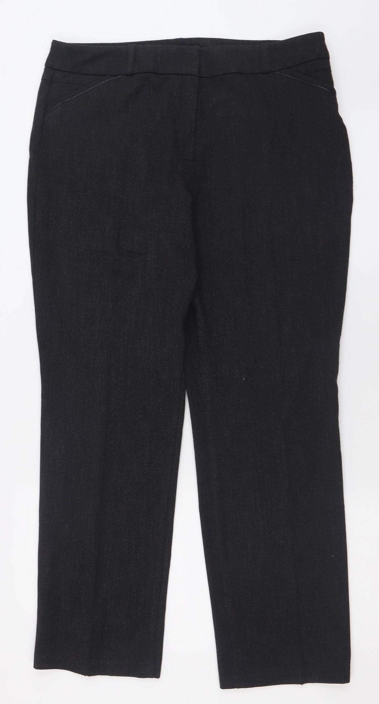 Atmosphere Womens Black  Polyester Trousers  Size 14 L30 in Regular Hook & Eye