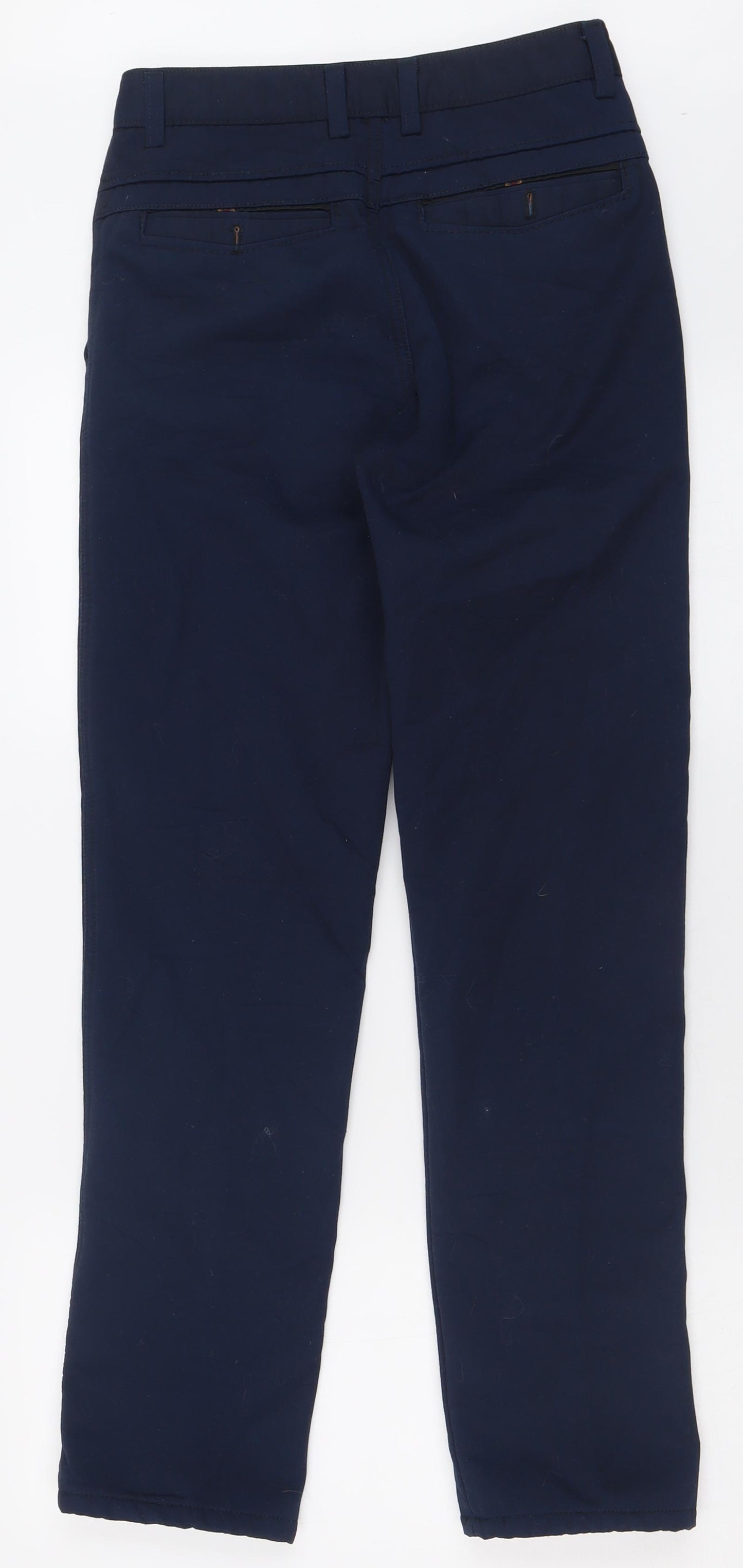 Preworn Womens Blue  Polyester Trousers  Size 28 in L30 in Regular Button - Fleece Lined
