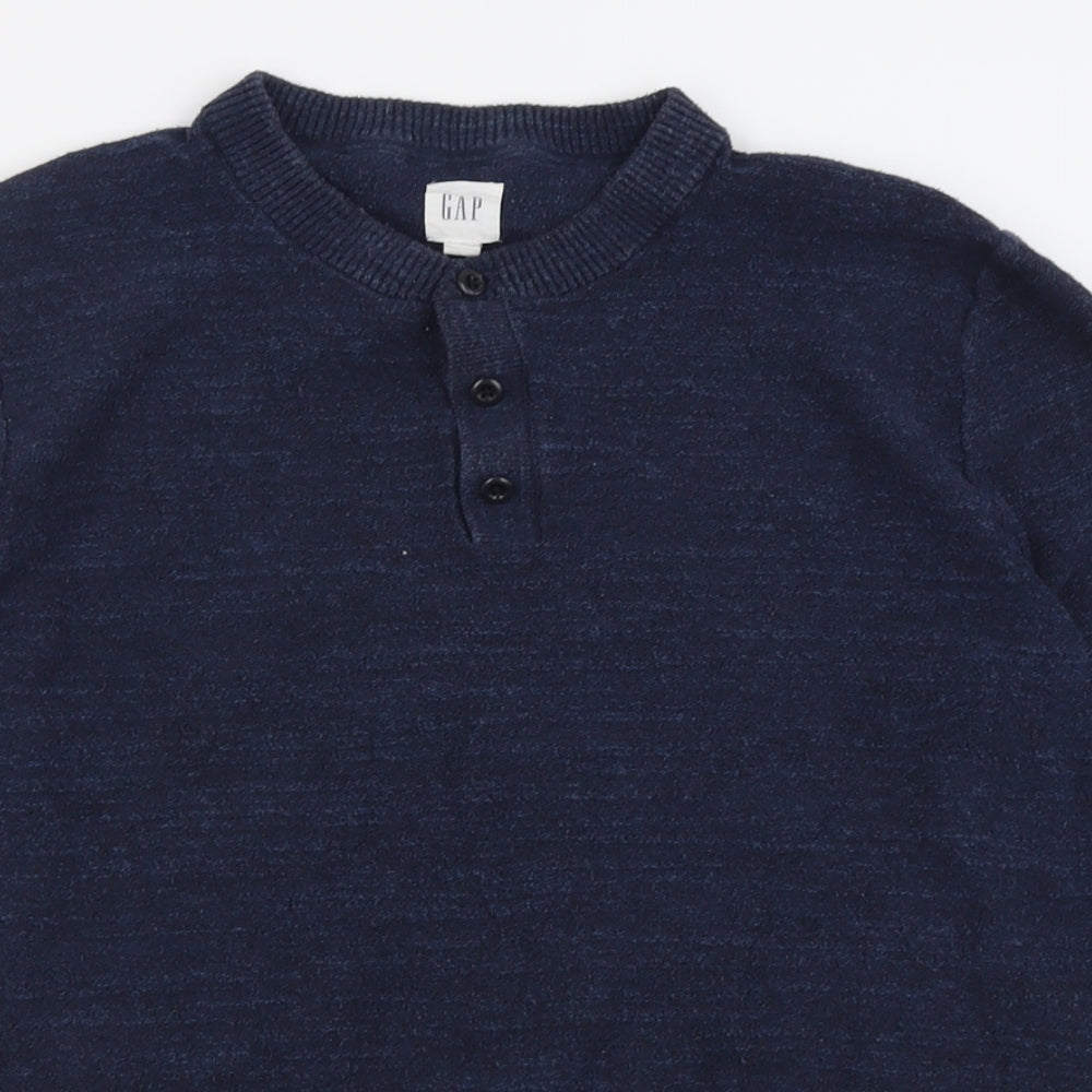 Gap Mens Blue Crew Neck  Cotton Pullover Jumper Size M