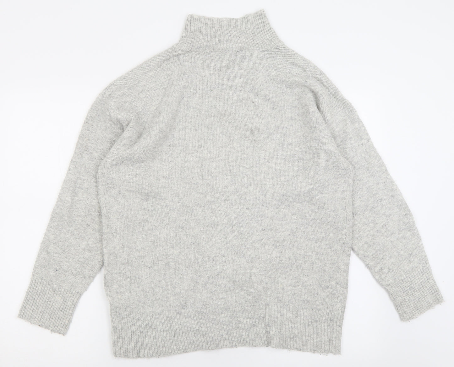 F&F Womens Grey High Neck  Acrylic Pullover Jumper Size 12