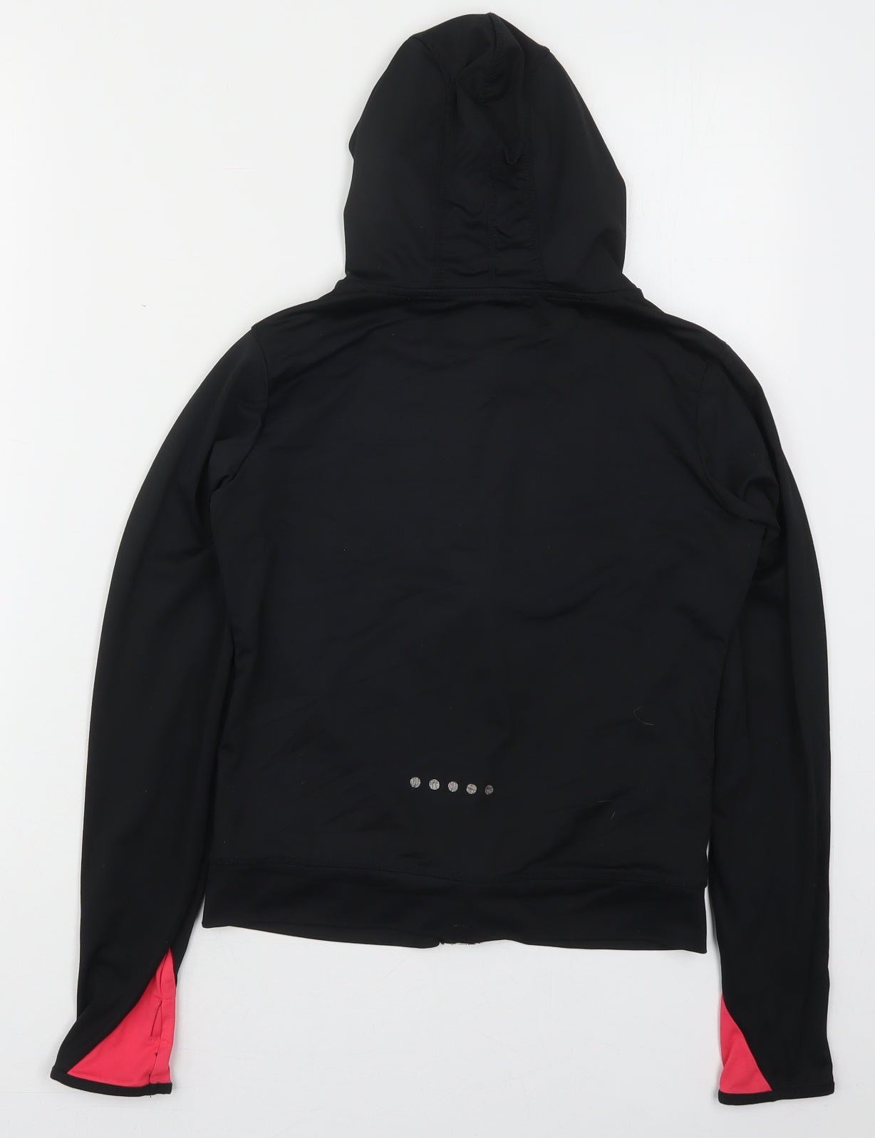 Young Dimension Girls Black  Polyester Full Zip Hoodie Size 10-11 Years  Zip