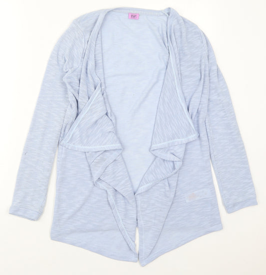 F&F Girls Blue V-Neck  Polyester Cardigan Jumper Size 12-13 Years