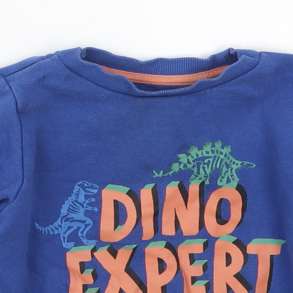 F&F Boys Blue  Cotton Pullover Sweatshirt Size 2-3 Years  Pullover - Dino Expert