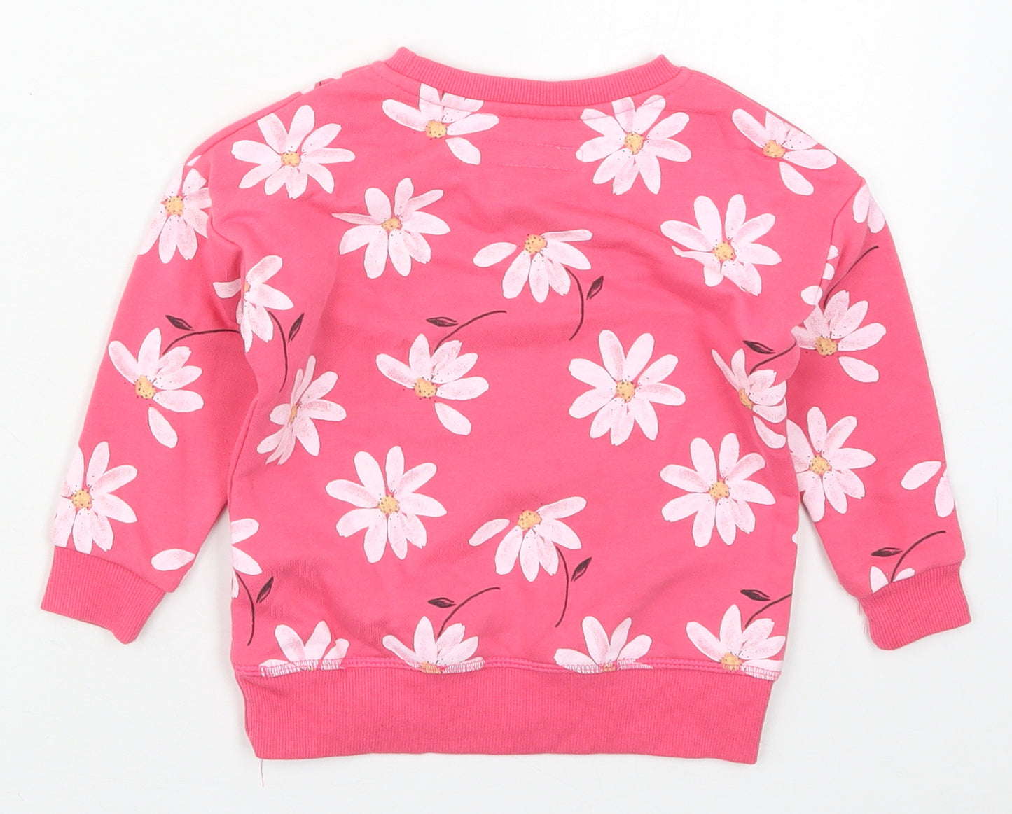 Primark Girls Pink Floral Cotton Pullover Sweatshirt Size 2-3 Years  Pullover - Smile