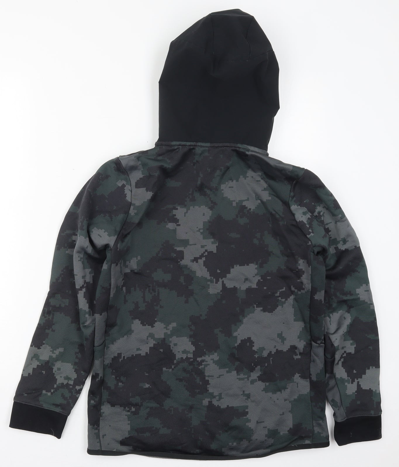 Nike Boys Green Geometric Polyester Full Zip Hoodie Size 13-14 Years  Zip