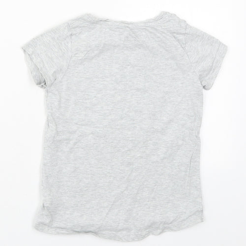 NEXT Boys Grey  Cotton Basic T-Shirt Size 5 Years Crew Neck Pullover - Today I Feel Happy Emoji