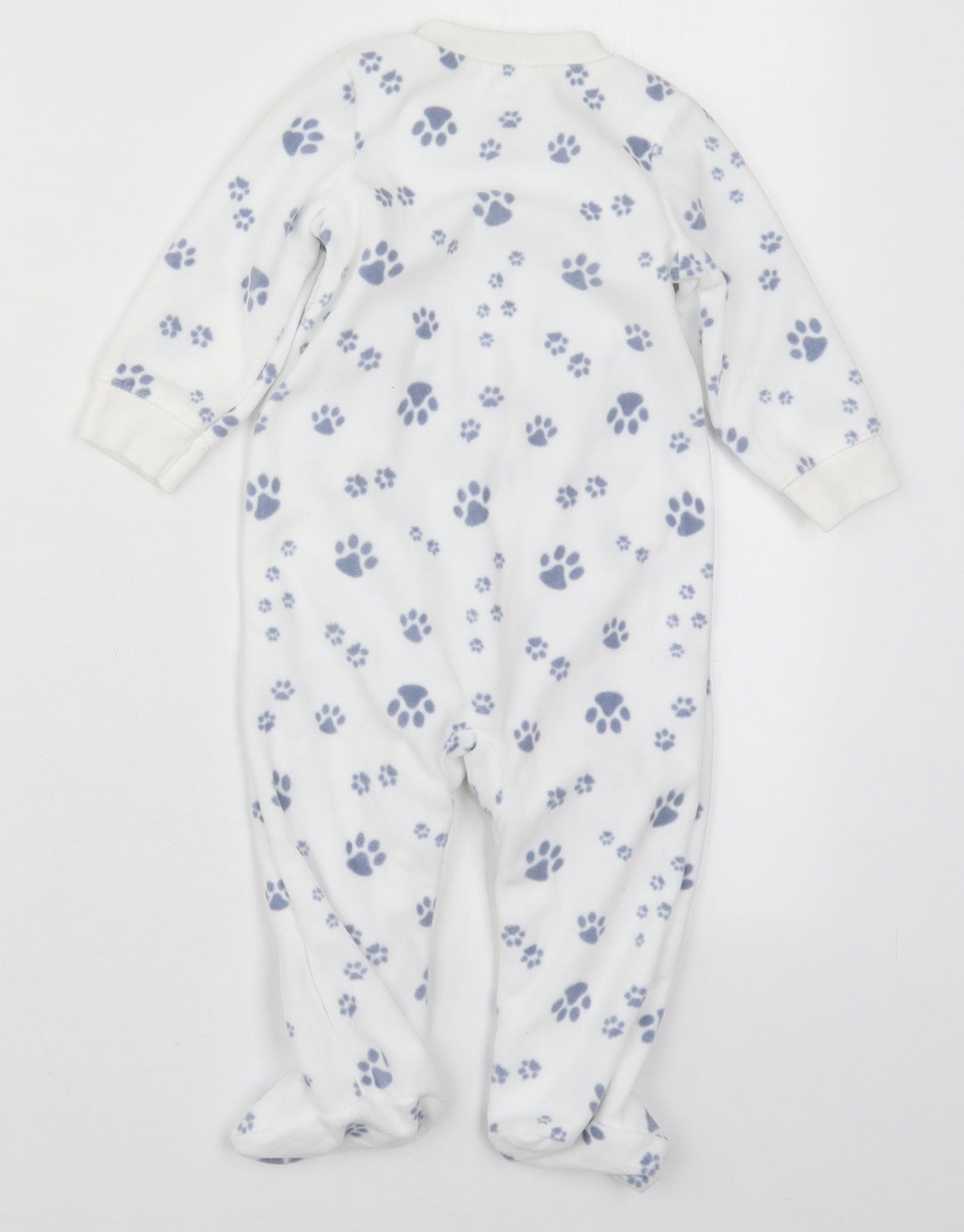 Carters Baby White Solid Polyester Cami One Piece Size 6-9 Months  Button - Paw Prints