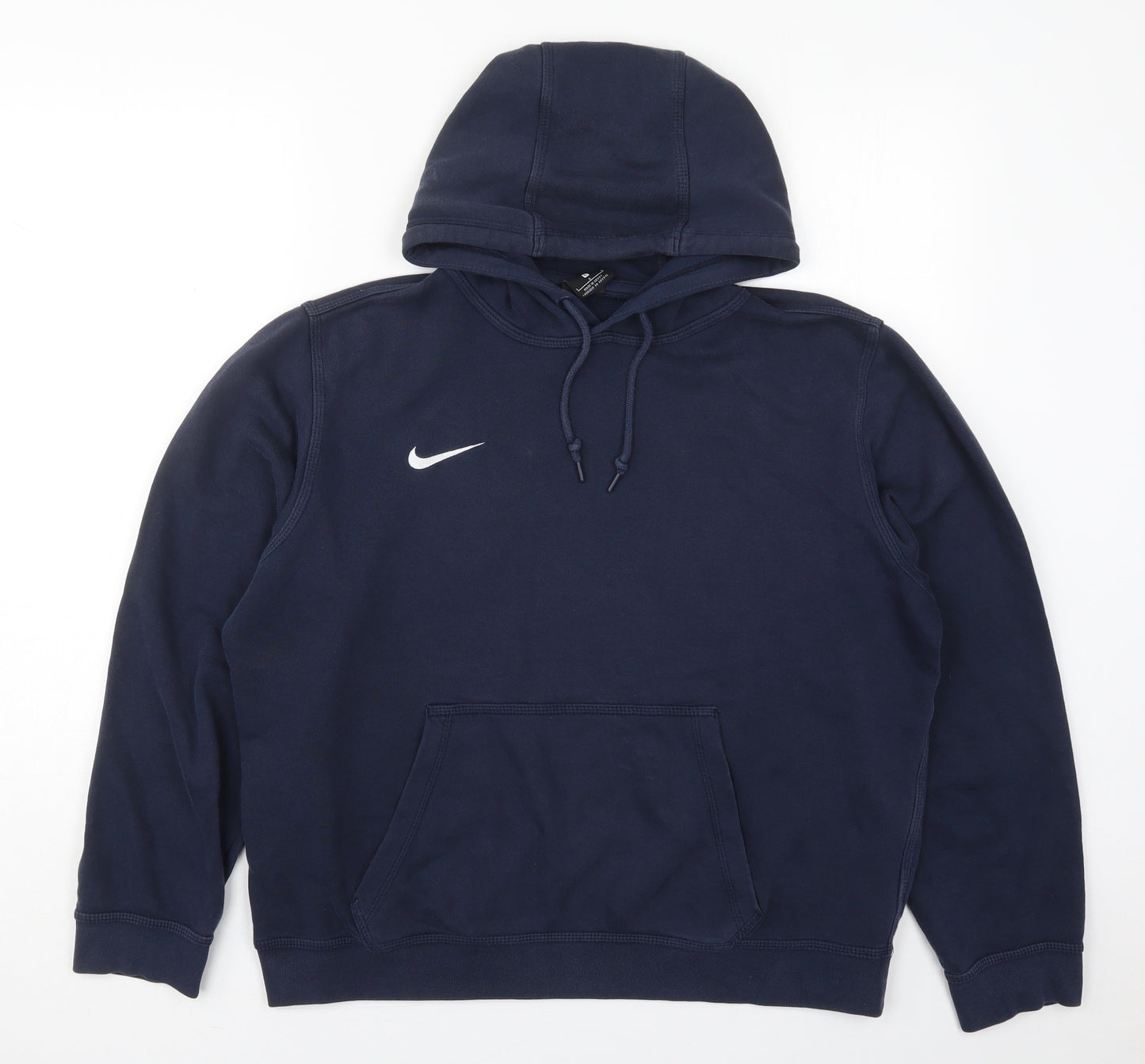 Nike Mens Blue  Cotton Pullover Hoodie Size L