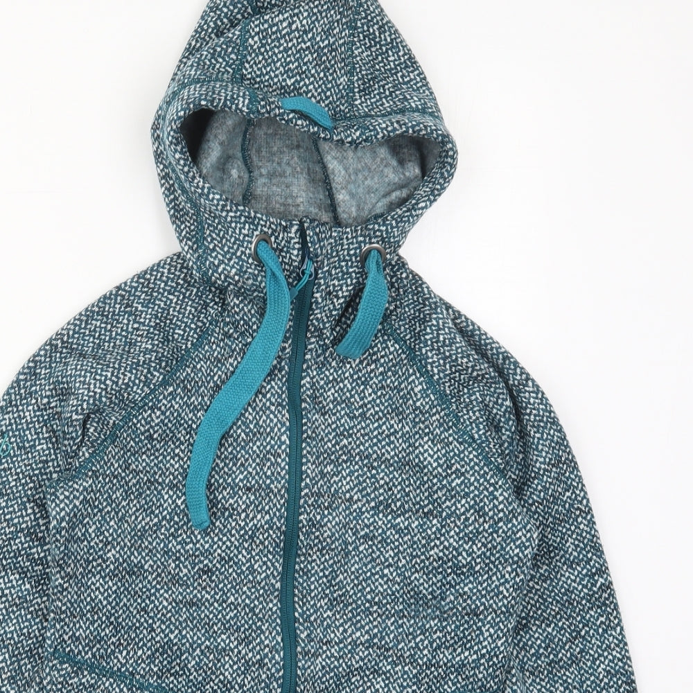 RAB Womens Green Geometric Polyester Full Zip Hoodie Size 8  Zip