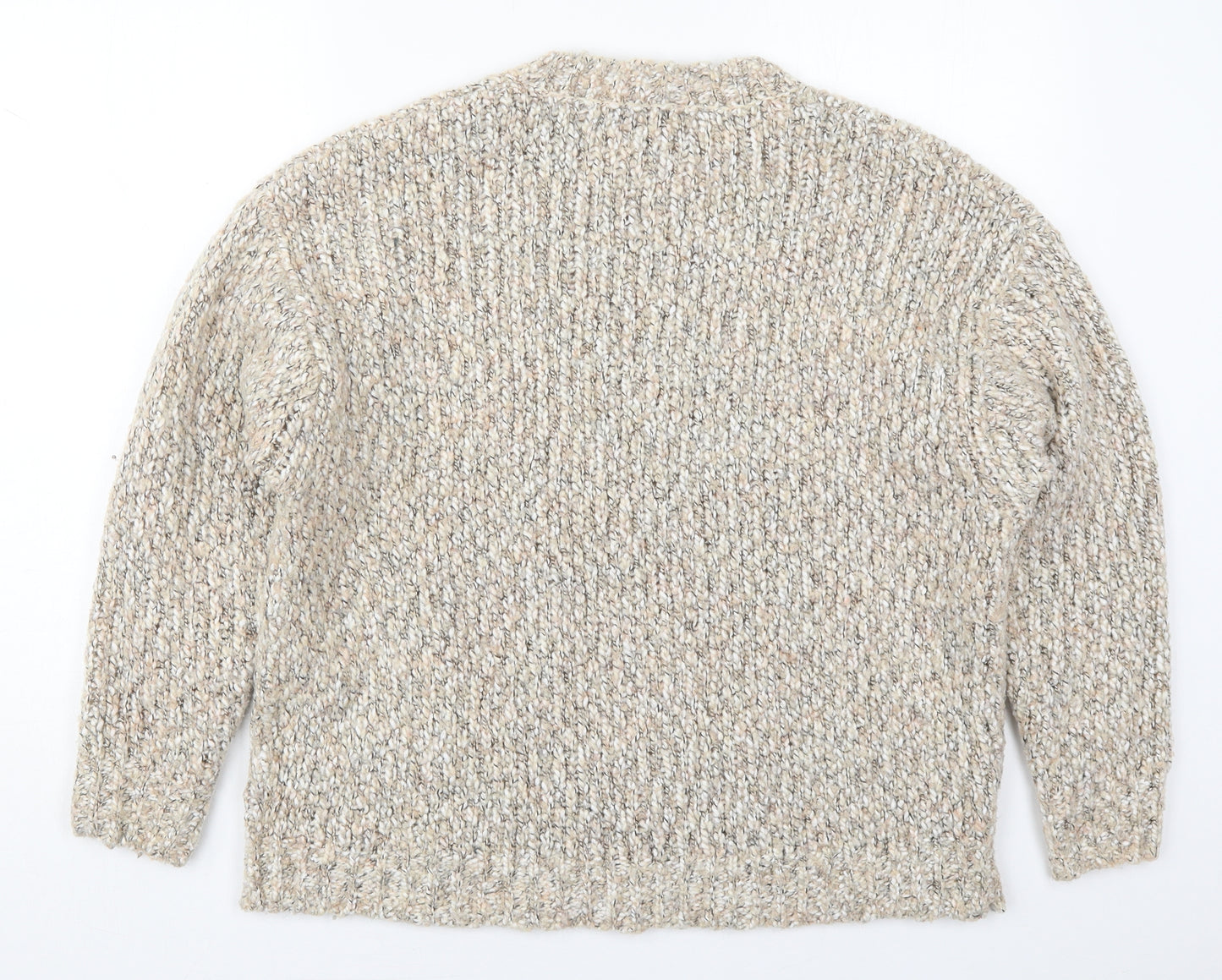 New Look Womens Beige Crew Neck  Polyester Pullover Jumper Size M