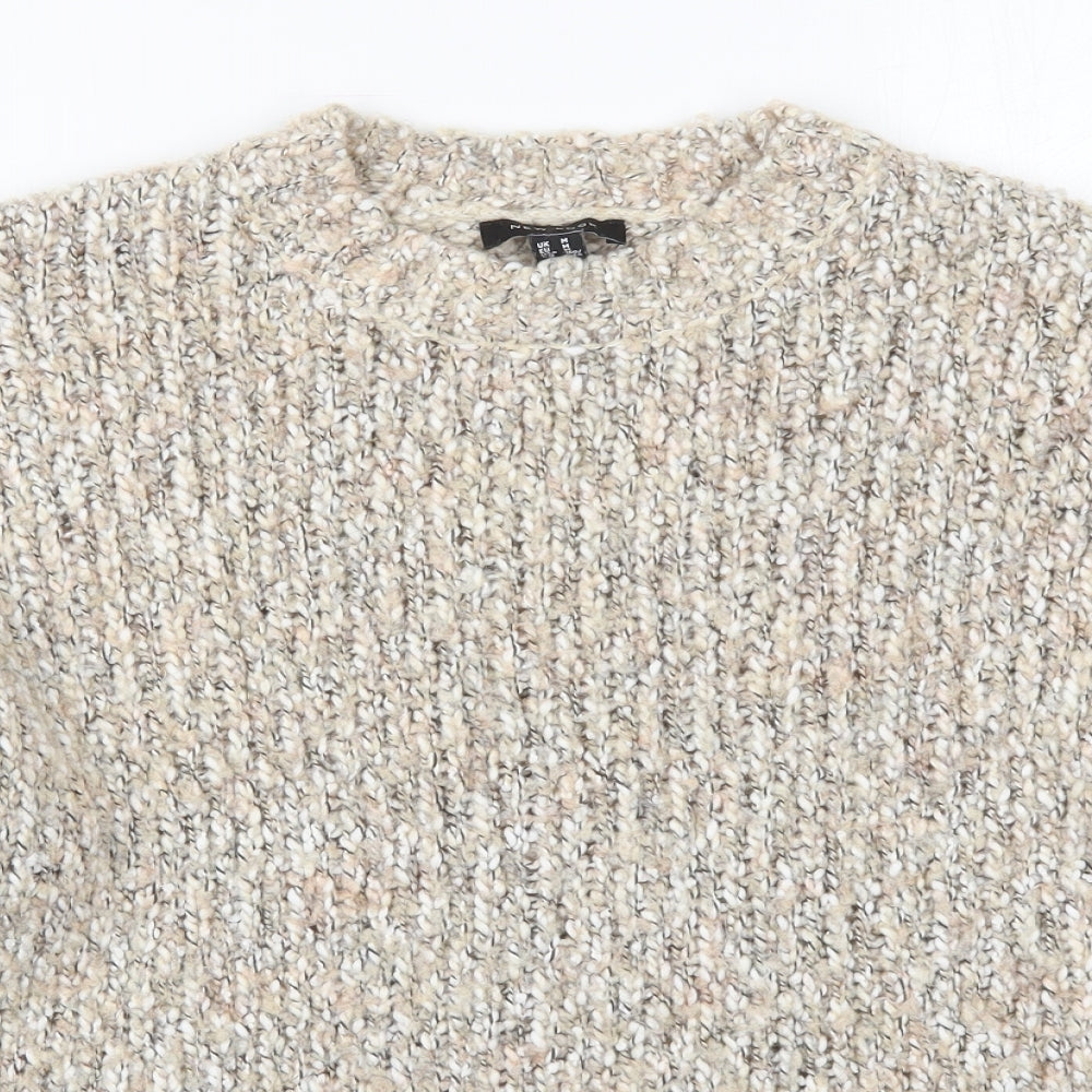 New Look Womens Beige Crew Neck  Polyester Pullover Jumper Size M