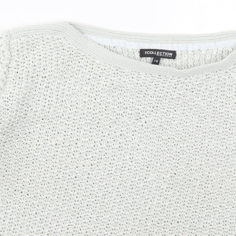 Debenhams Womens Green Boat Neck  Polyester Pullover Jumper Size 18