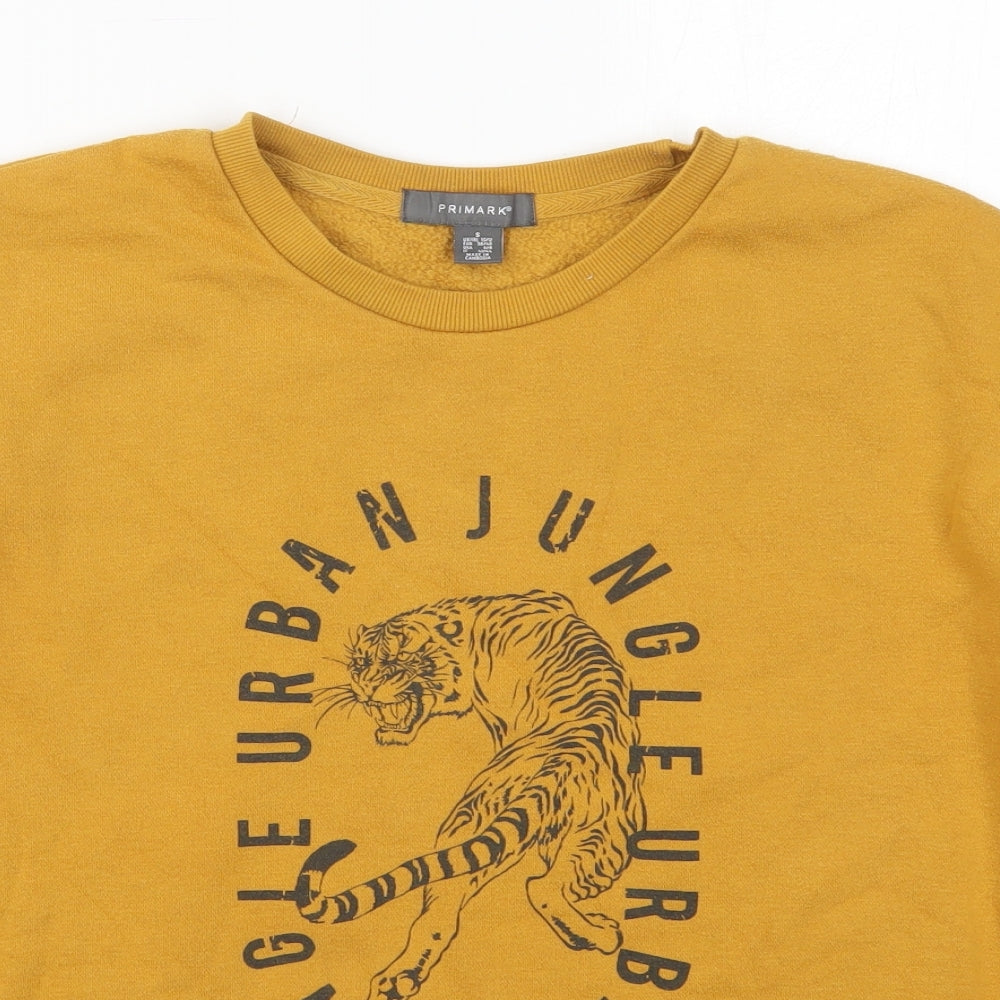 Primark Womens Yellow  Polyester Pullover Sweatshirt Size 10  Pullover - Urban Jungle