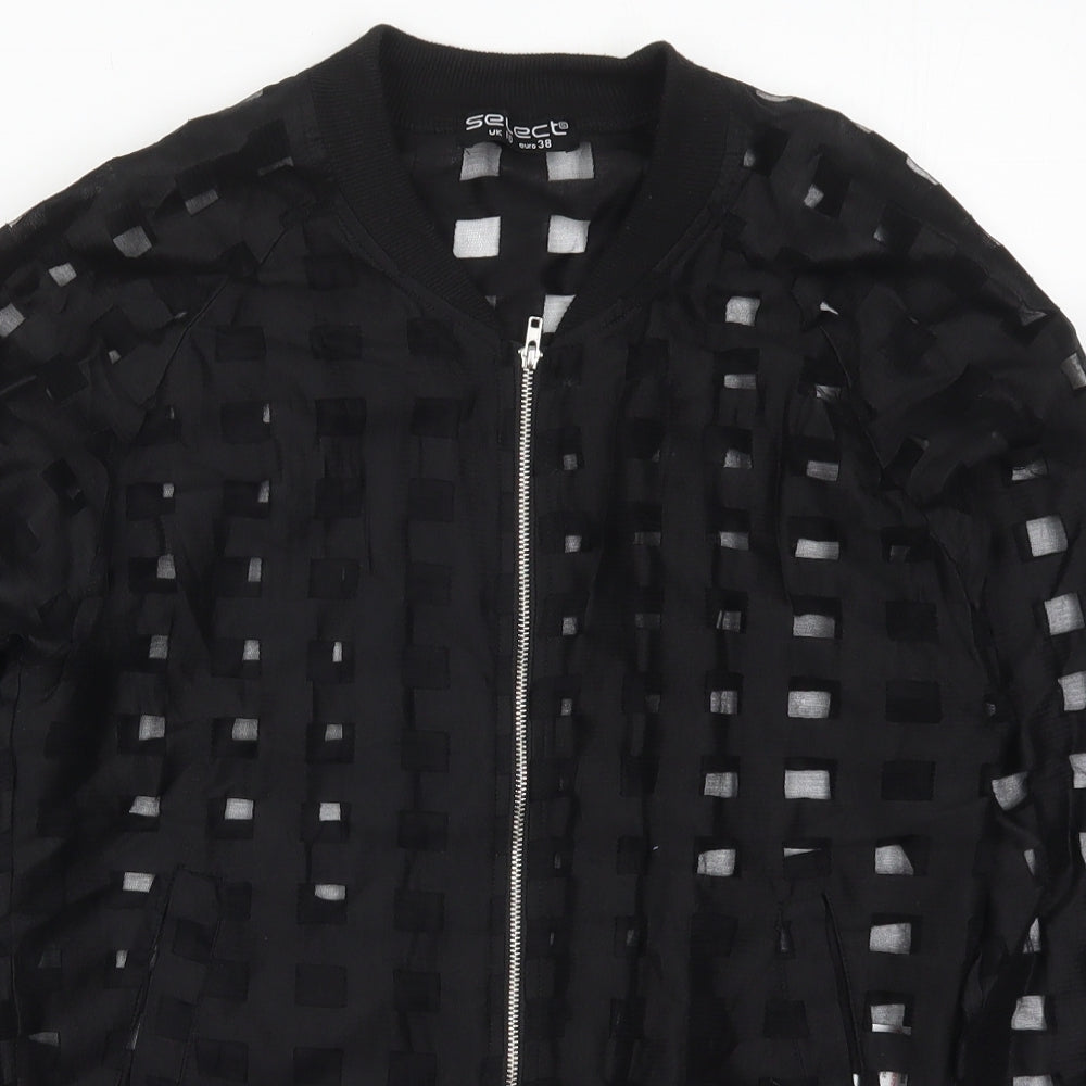 Select Womens Black Check  Jacket  Size 10  Zip