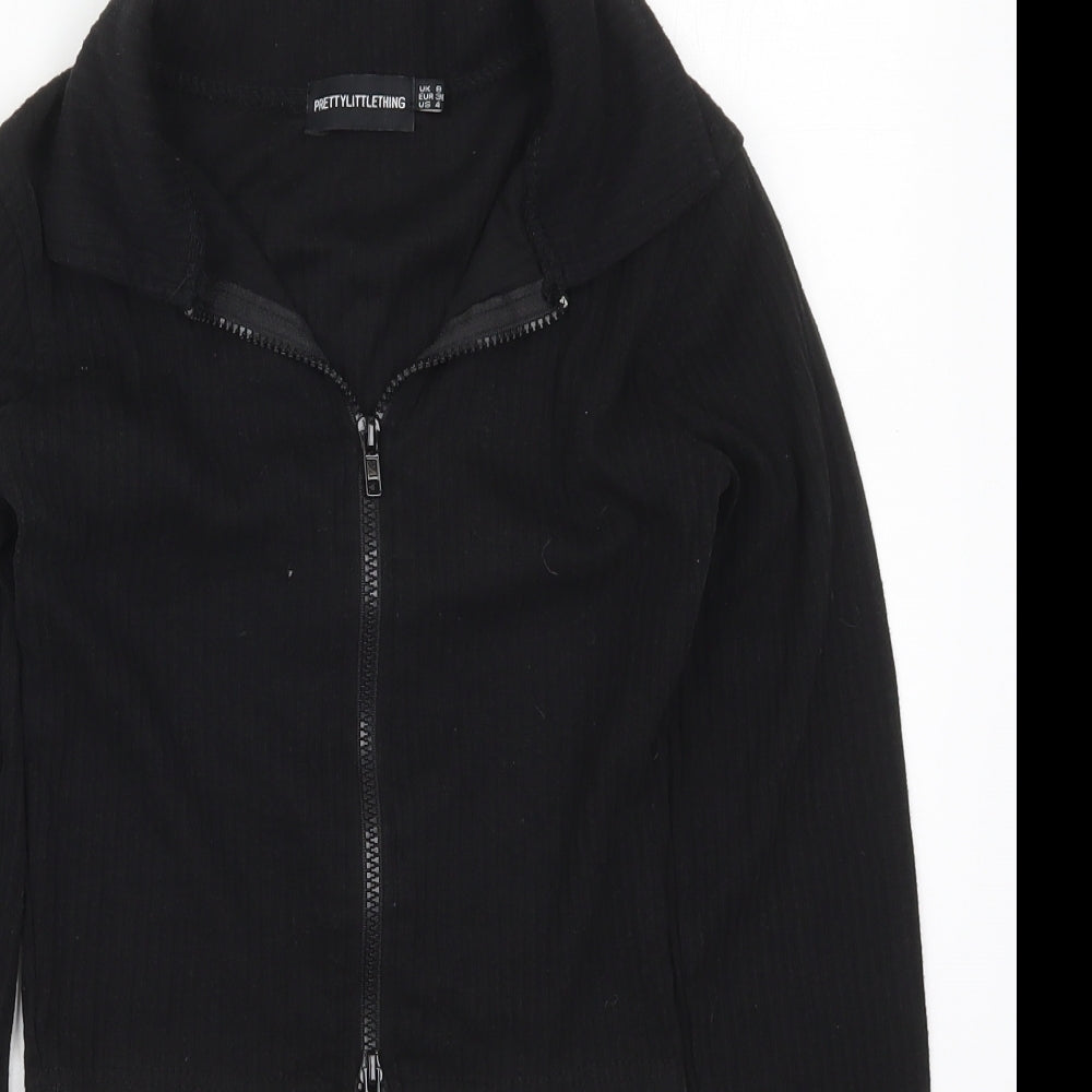 PRETTYLITTLETHING Womens Black   Jacket  Size 8  Zip