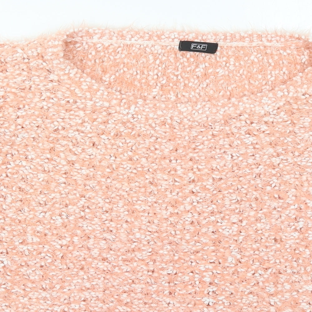 F&F Womens Pink Crew Neck  Polyester Pullover Jumper Size 16