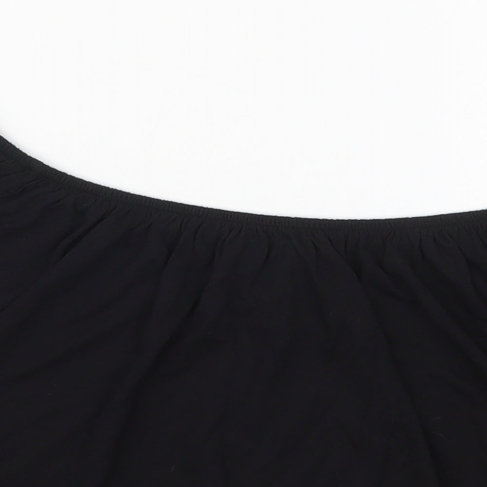 Atmosphere Womens Black  Viscose Basic T-Shirt Size 10 Boat Neck