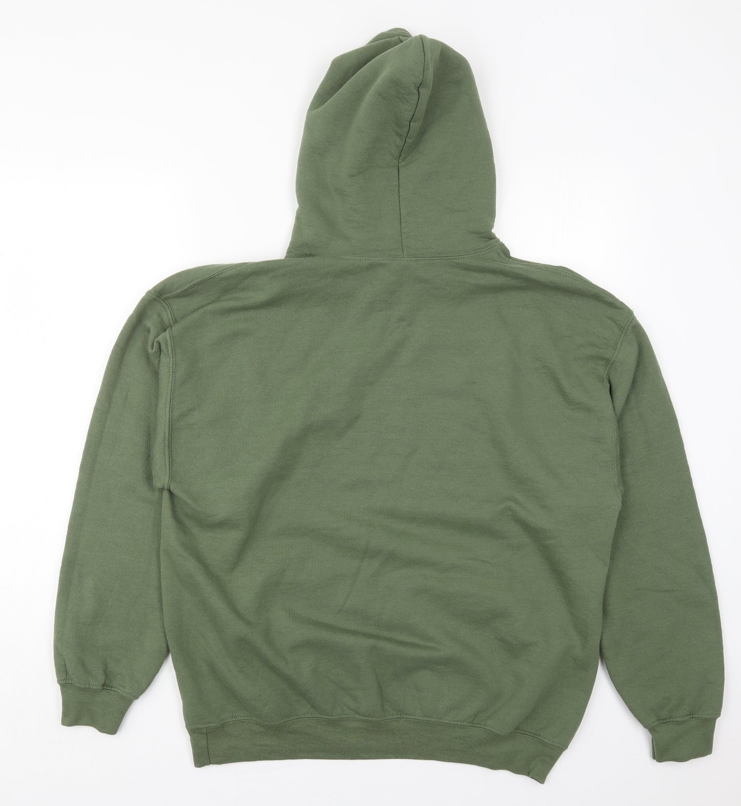 Gildan Mens Green  Cotton Pullover Hoodie Size L