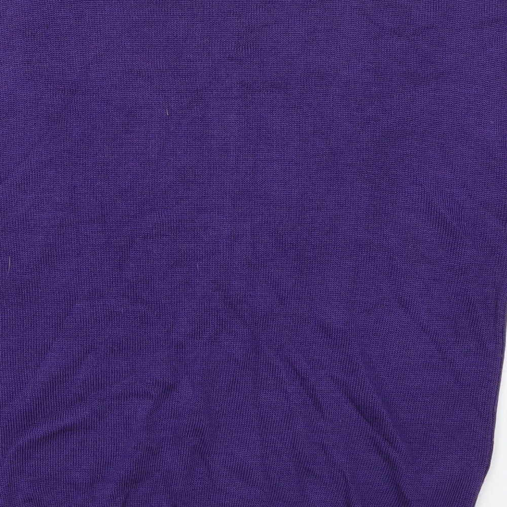 St Michael Womens Purple Crew Neck  Acrylic Pullover Jumper Size 12