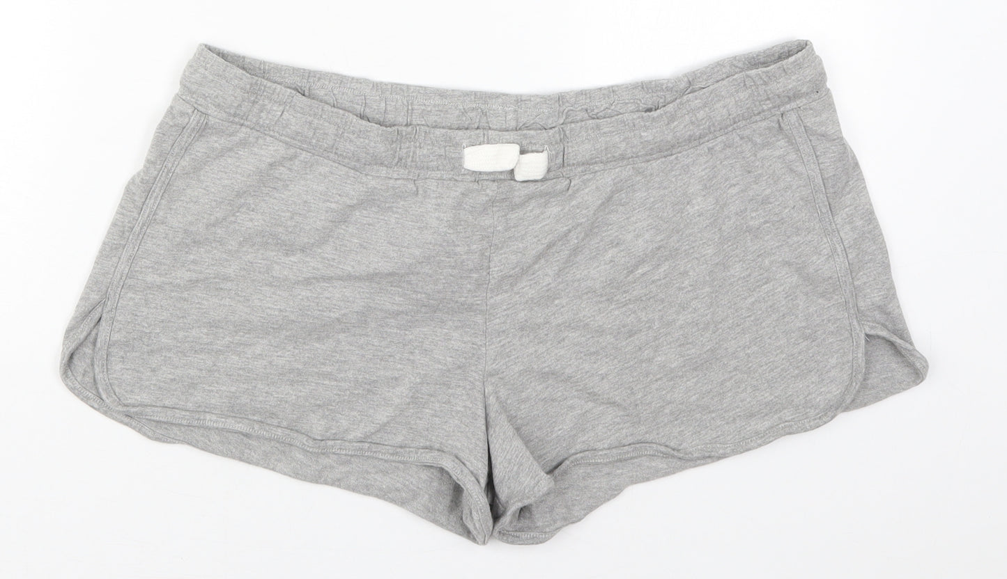 New Look Womens Grey  Cotton Sweat Shorts Size 16  Regular Drawstring
