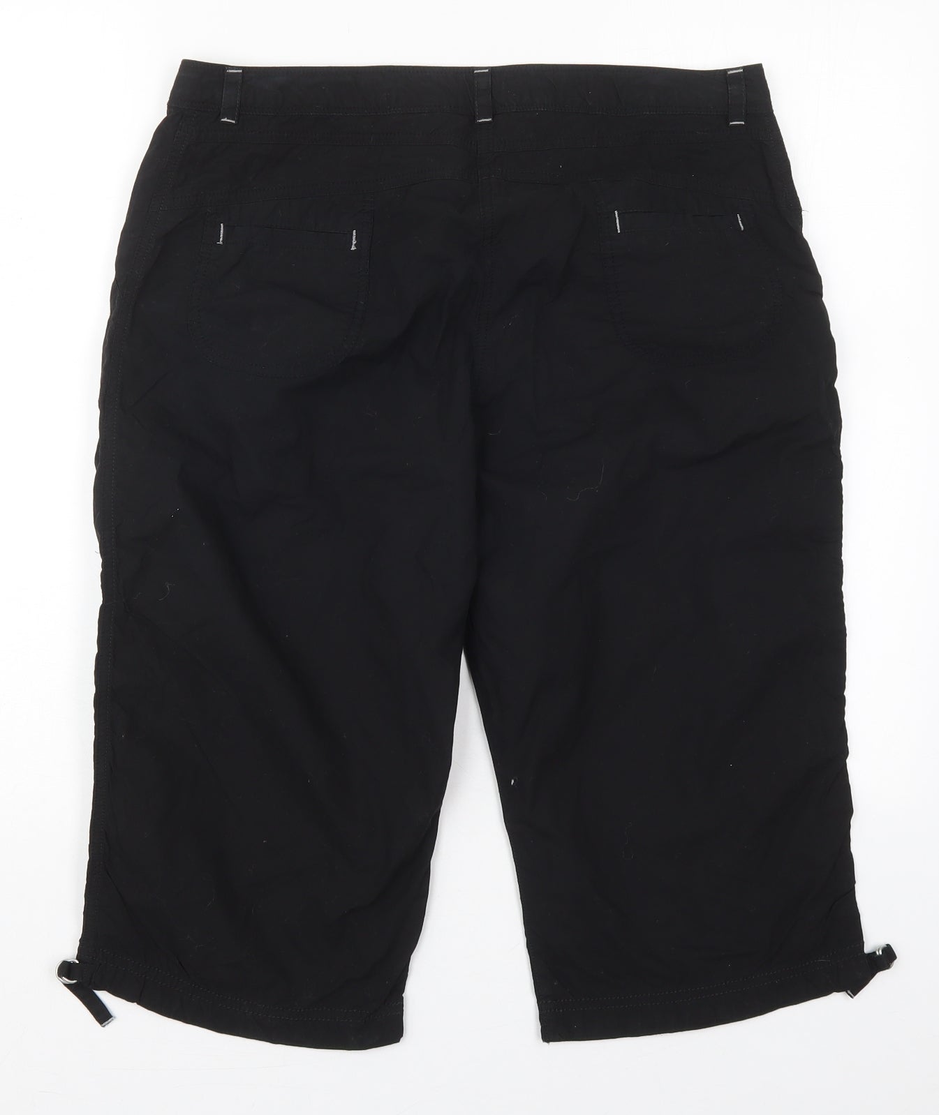 NEXT Womens Black  Cotton Cargo Trousers Size 14  Regular Button