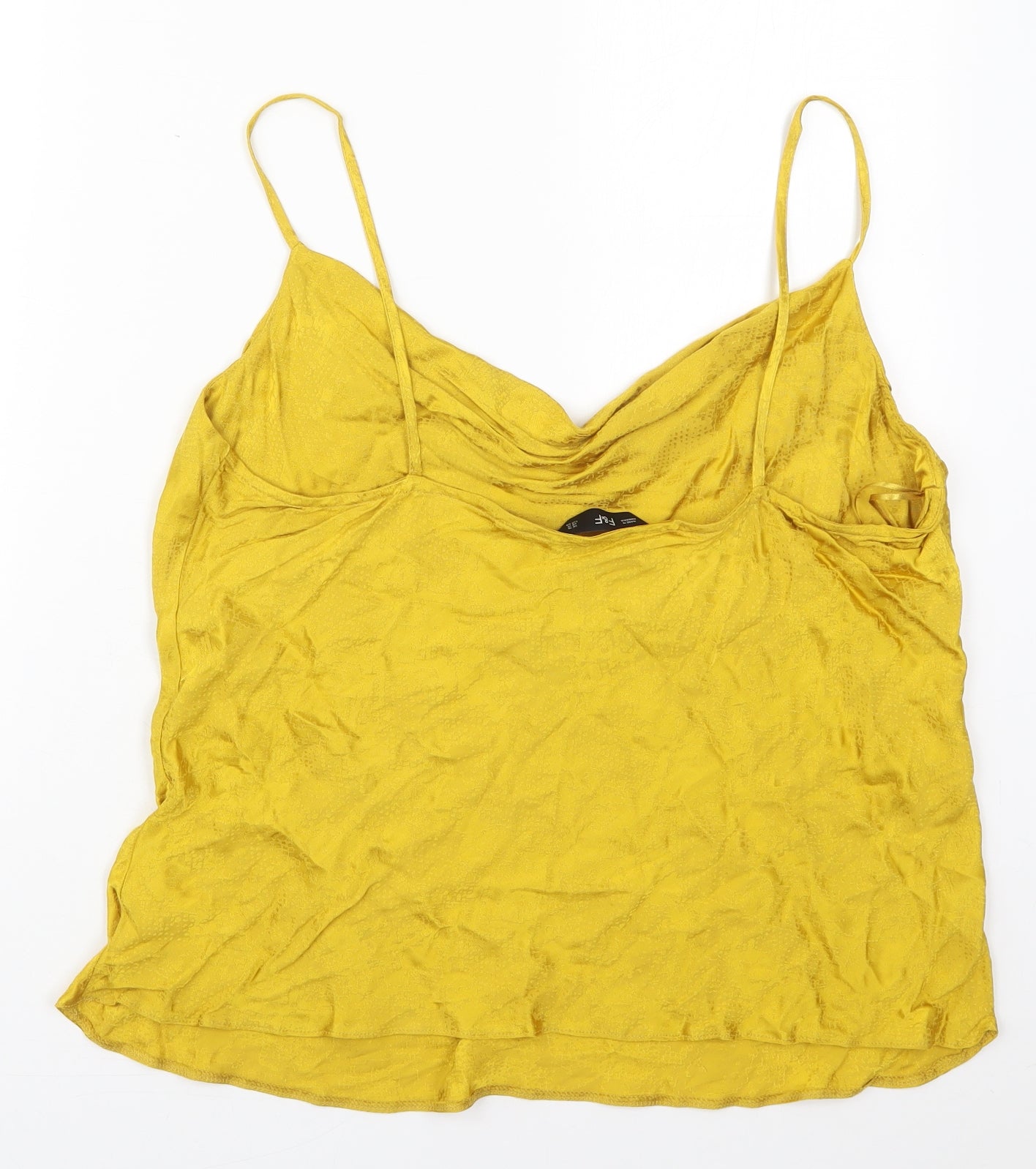 F&F Womens Gold  Viscose Basic Tank Size 16 Cowl Neck