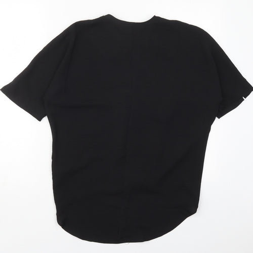 Primark Womens Black  Polyester Basic Blouse Size 6 V-Neck