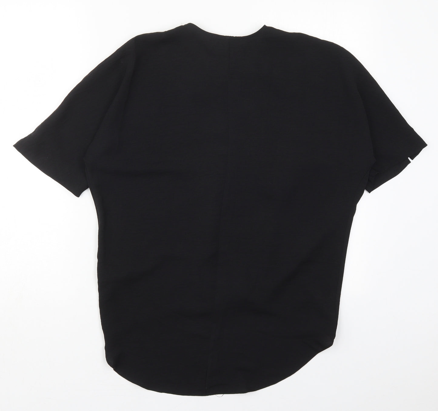 Primark Womens Black  Polyester Basic Blouse Size 6 V-Neck