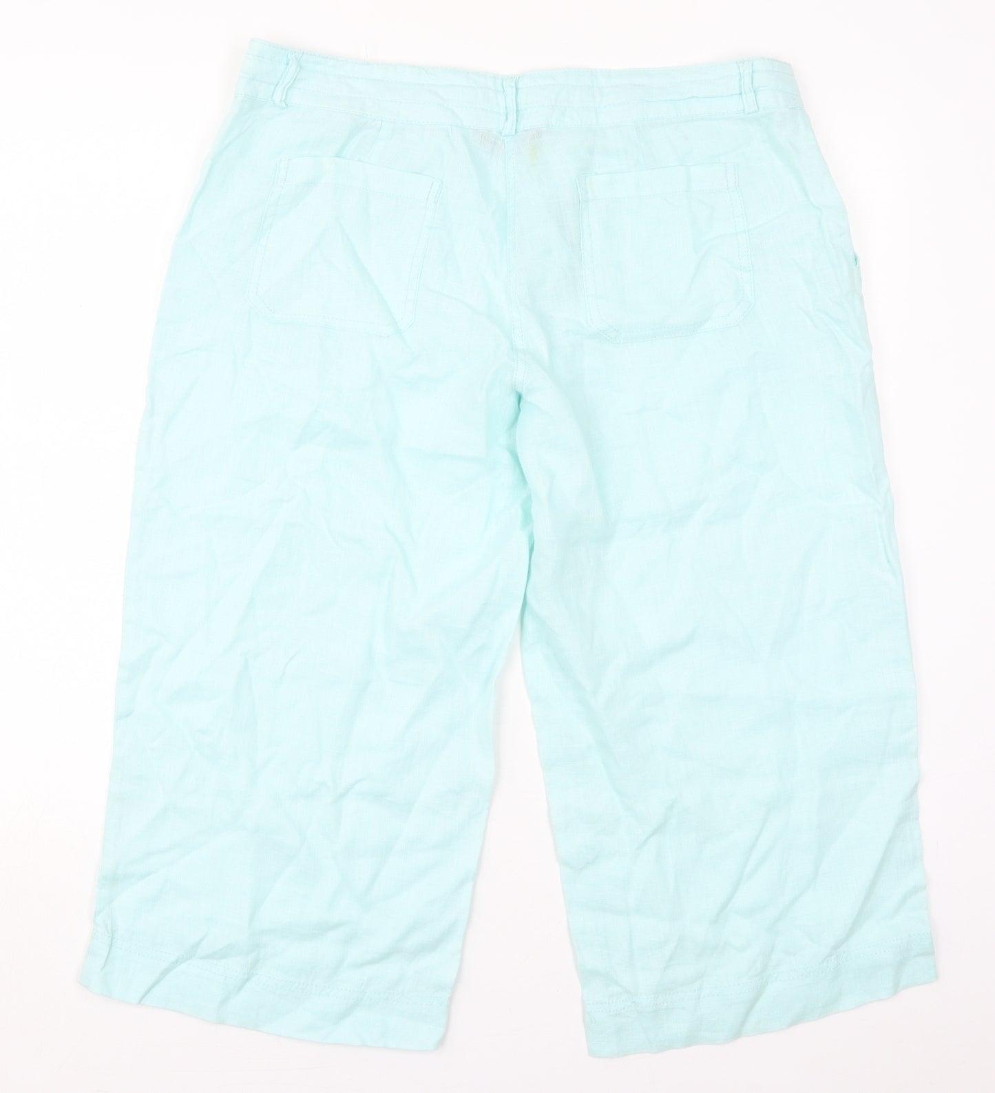 Atmosphere Womens Blue  Linen Trousers  Size 12 L20 in Regular Button