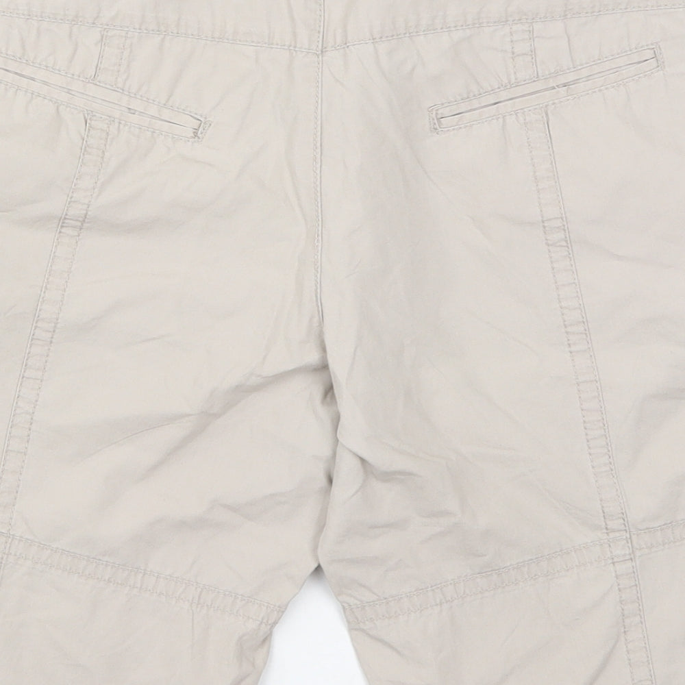 Mantaray Womens Beige  Cotton Cargo Shorts Size 14 L10 in Regular Button