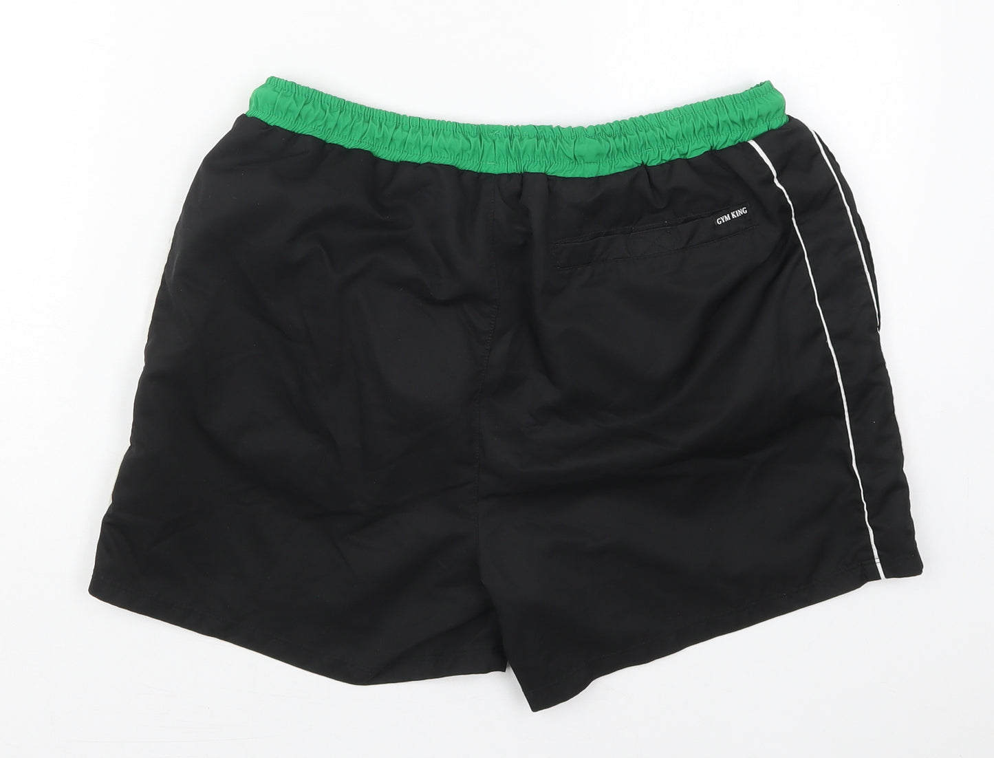 Gym King Mens Black  Polyester Athletic Shorts Size L  Regular Drawstring