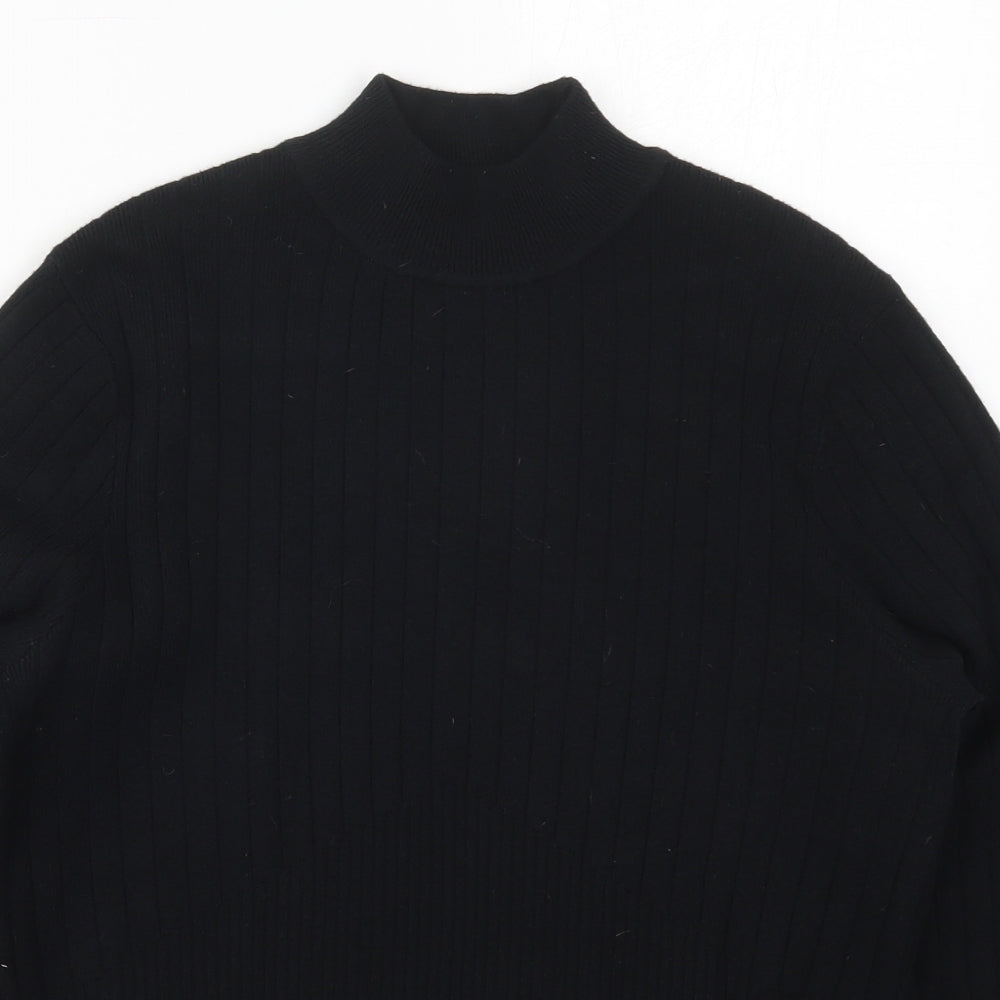 Marks and Spencer Womens Black Mock Neck  Viscose Pullover Jumper Size 14