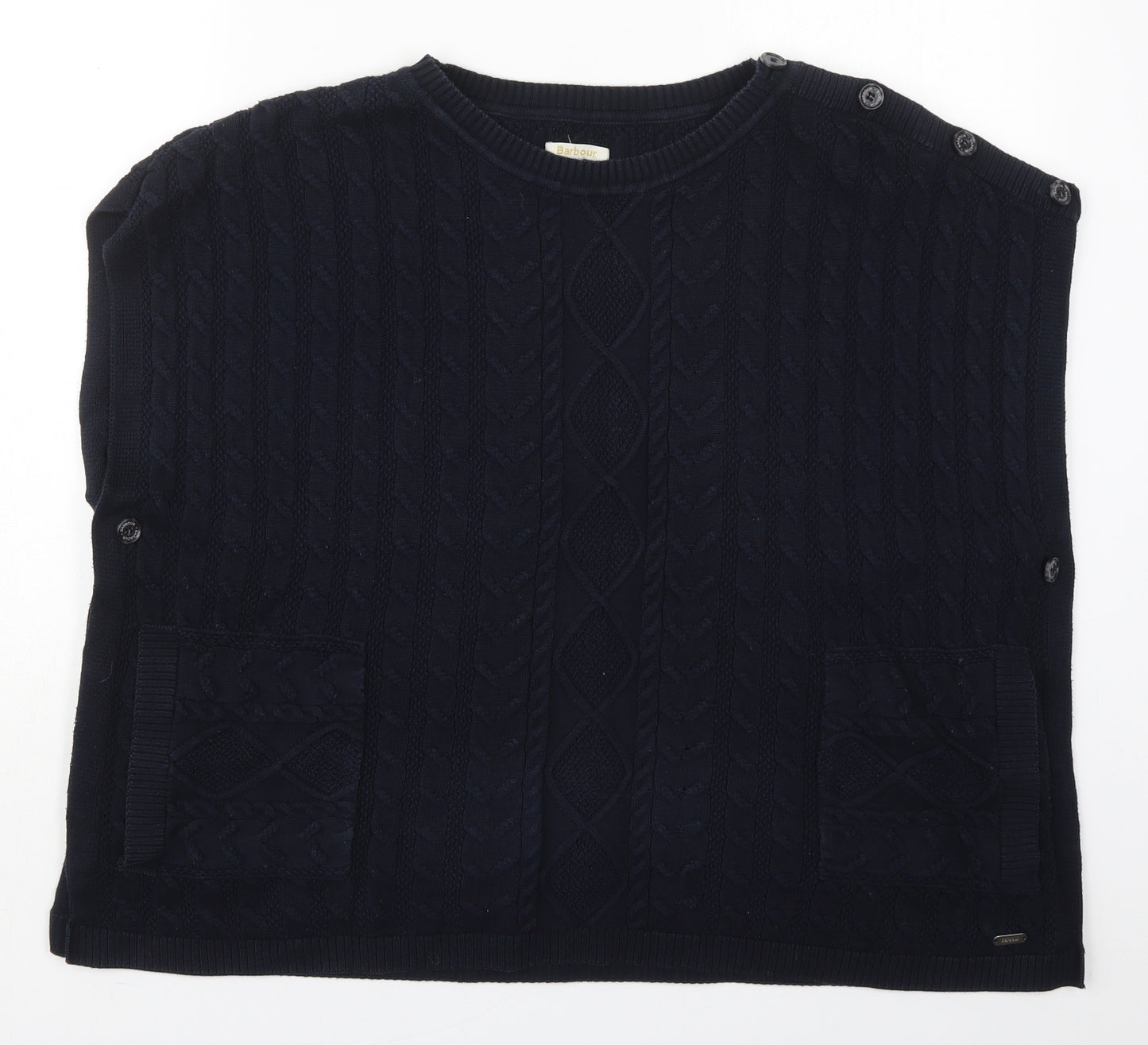 Barbour Womens Blue Boat Neck  Cotton Pullover Jumper Size 10