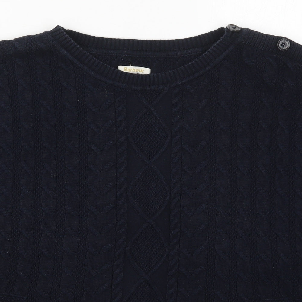 Barbour Womens Blue Boat Neck  Cotton Pullover Jumper Size 10