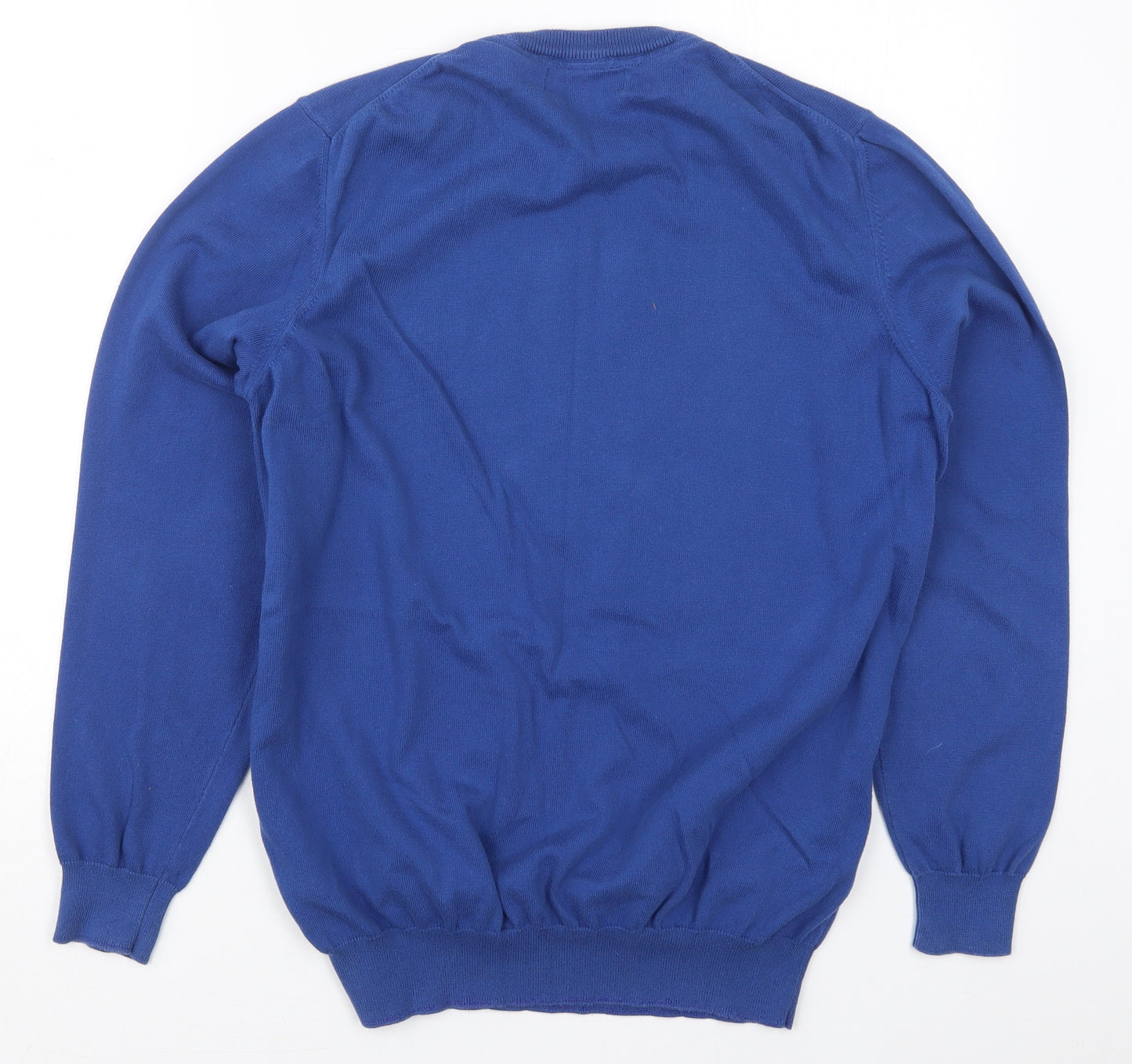 Lyle & Scott Mens Blue Crew Neck  Cotton Pullover Jumper Size L