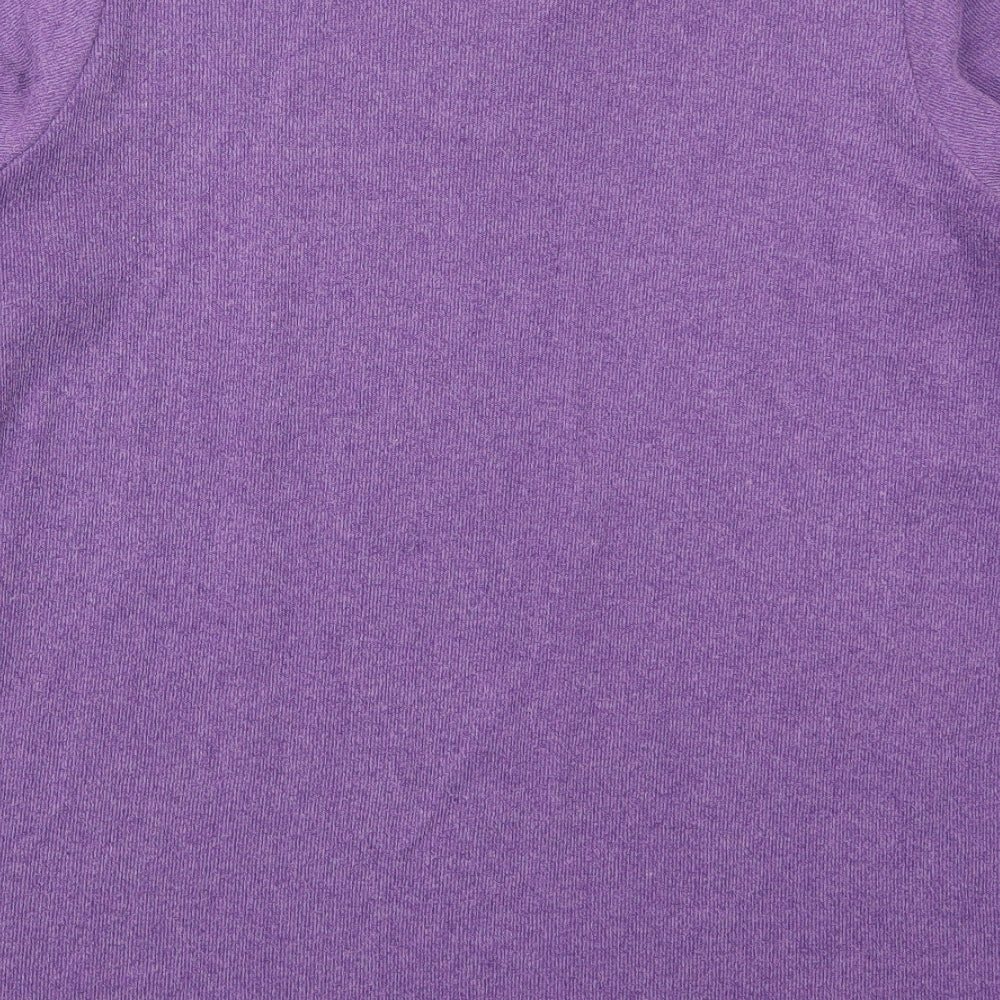 BHS Womens Purple  Polyester Basic T-Shirt Size 12 V-Neck