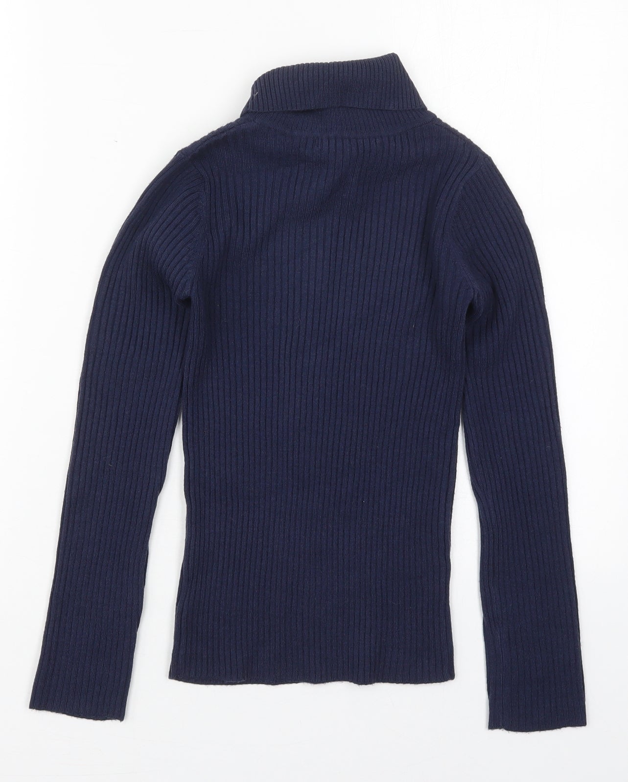 John Lewis Girls Blue Roll Neck  Acrylic Pullover Jumper Size 10 Years  Pullover