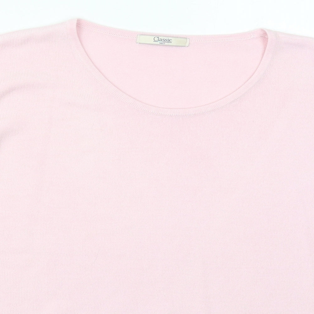 Marks and Spencer Womens Pink Crew Neck  Acrylic Pullover Jumper Size 22