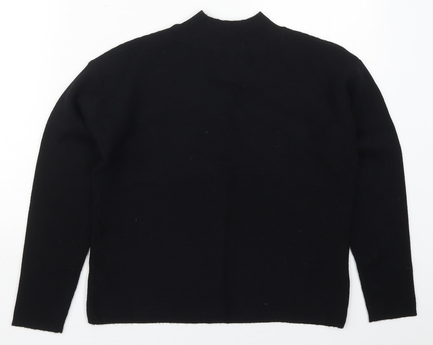 TU Womens Black Mock Neck  Viscose Pullover Jumper Size 12