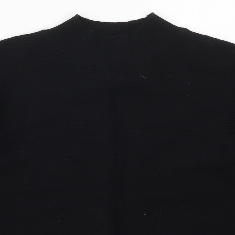 TU Womens Black Mock Neck  Viscose Pullover Jumper Size 12