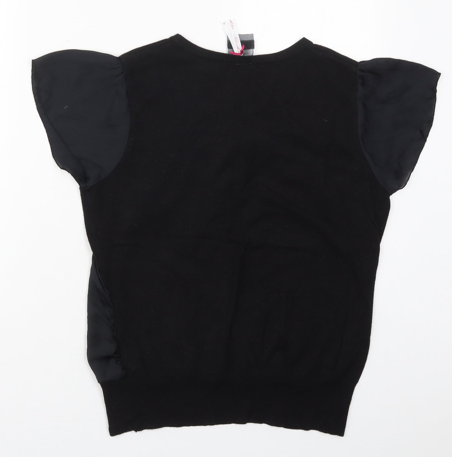 NEXT Womens Black  Viscose Basic Blouse Size 16 Crew Neck