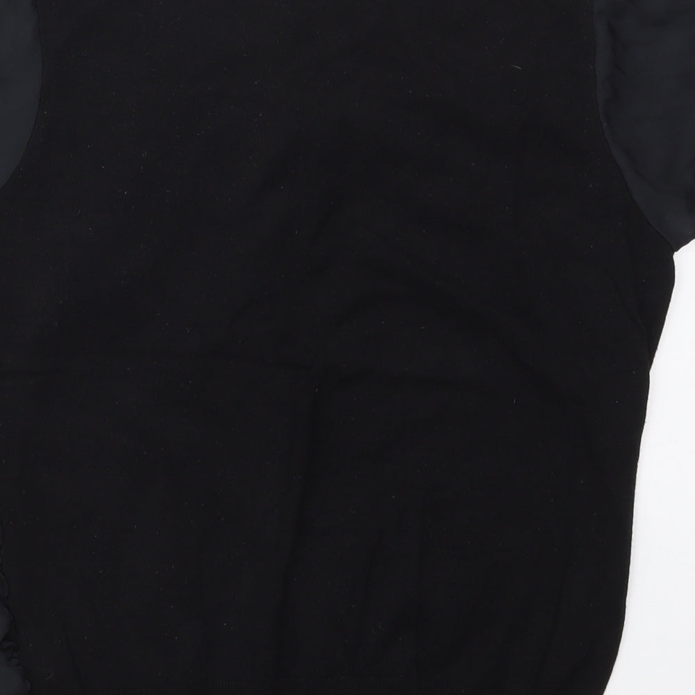 NEXT Womens Black  Viscose Basic Blouse Size 16 Crew Neck